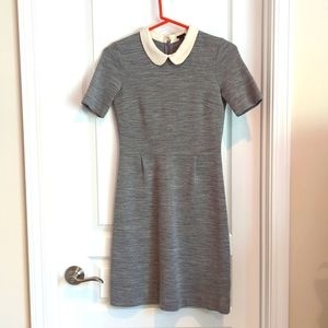 JCrew Gray Peter pan collar dress - Size 0